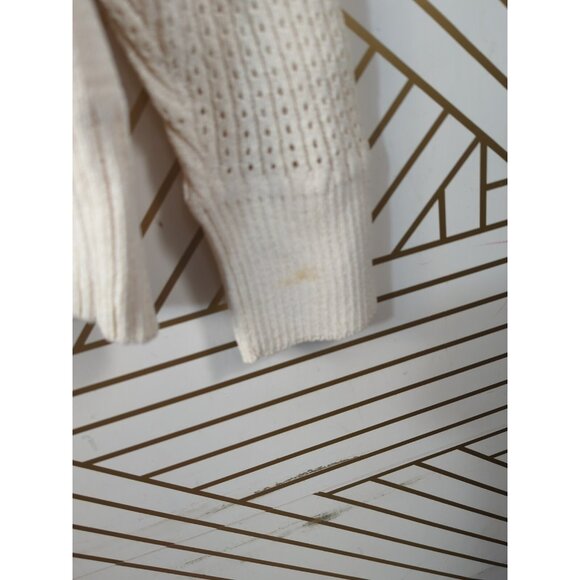 ST. JOHN Women's White Sweater Black Embroidery Knit Long Sleeve Size P STAINED - Picture 9 of 9